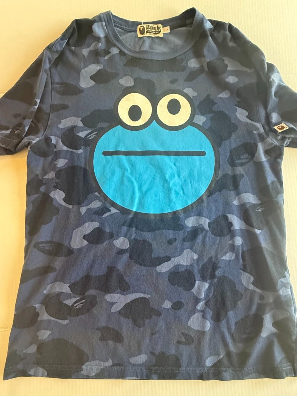 BAPE x Sesame Street Cookie Monster Blue Camo Tee